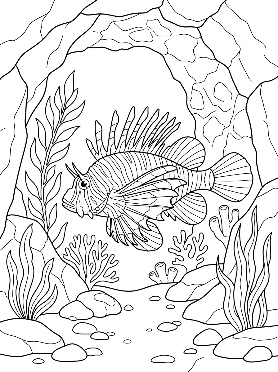 disegni pesce leone da colorare online