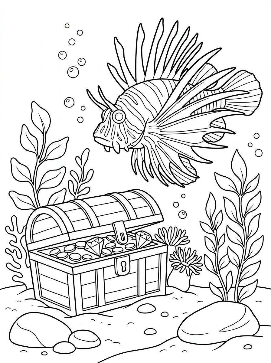 pesce leone da stampare e colorare per bambini