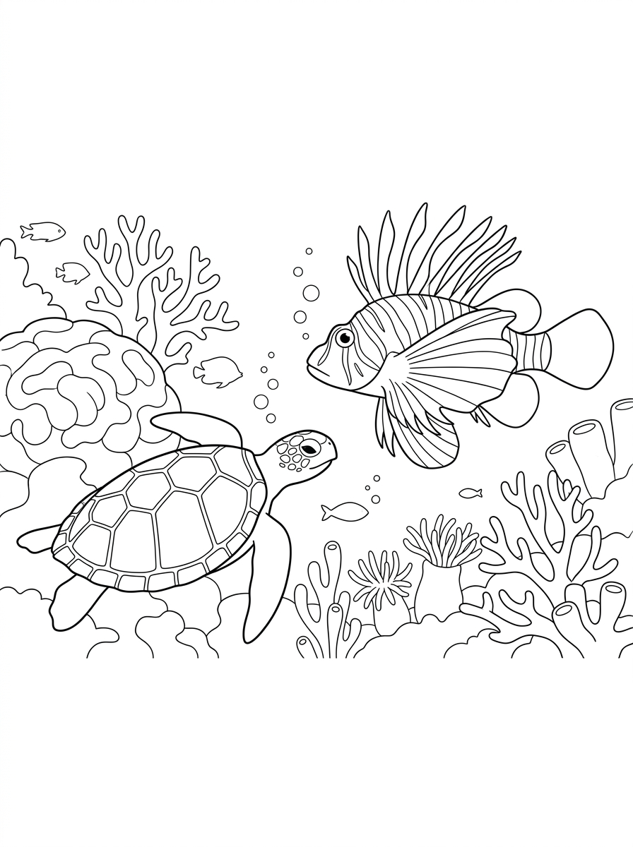 disegni pesce leone da colorare gratis