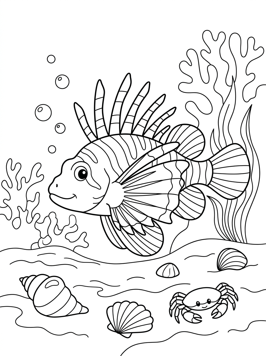 disegni pesce leone da colorare e stampare