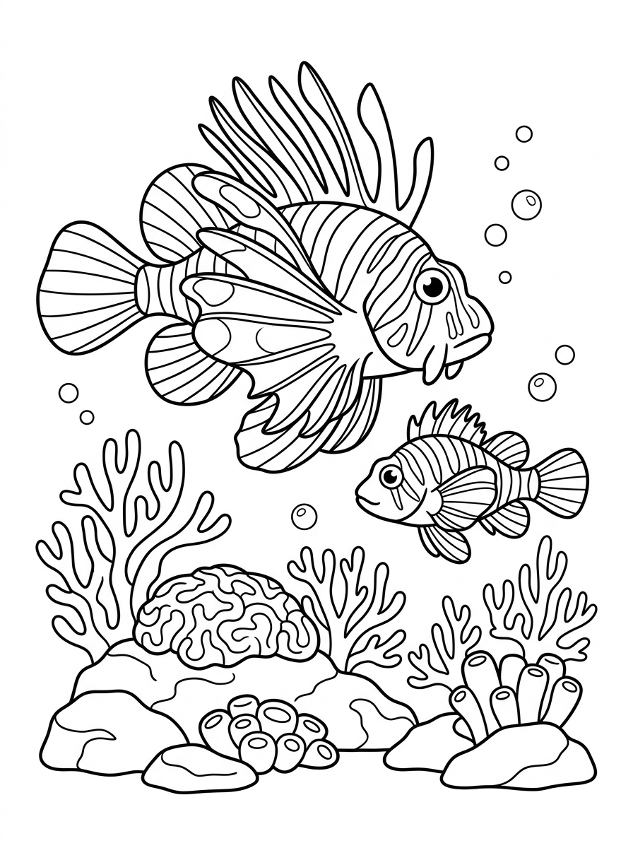 disegni da colorare per bambini pdf pesce leone