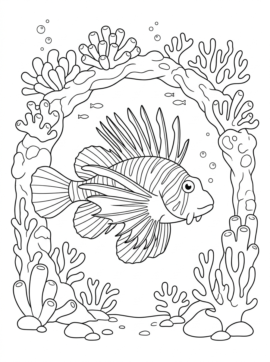 pesce leone da colorare e stampare a4