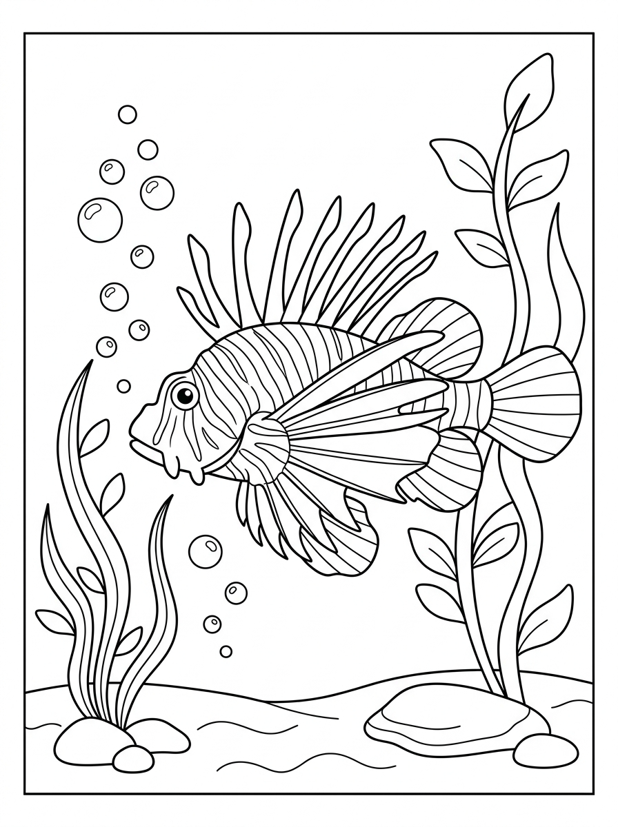 pesce leone da colorare e stampare