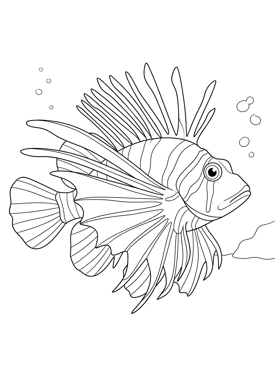 pesce leone da colorare e stampare gratis