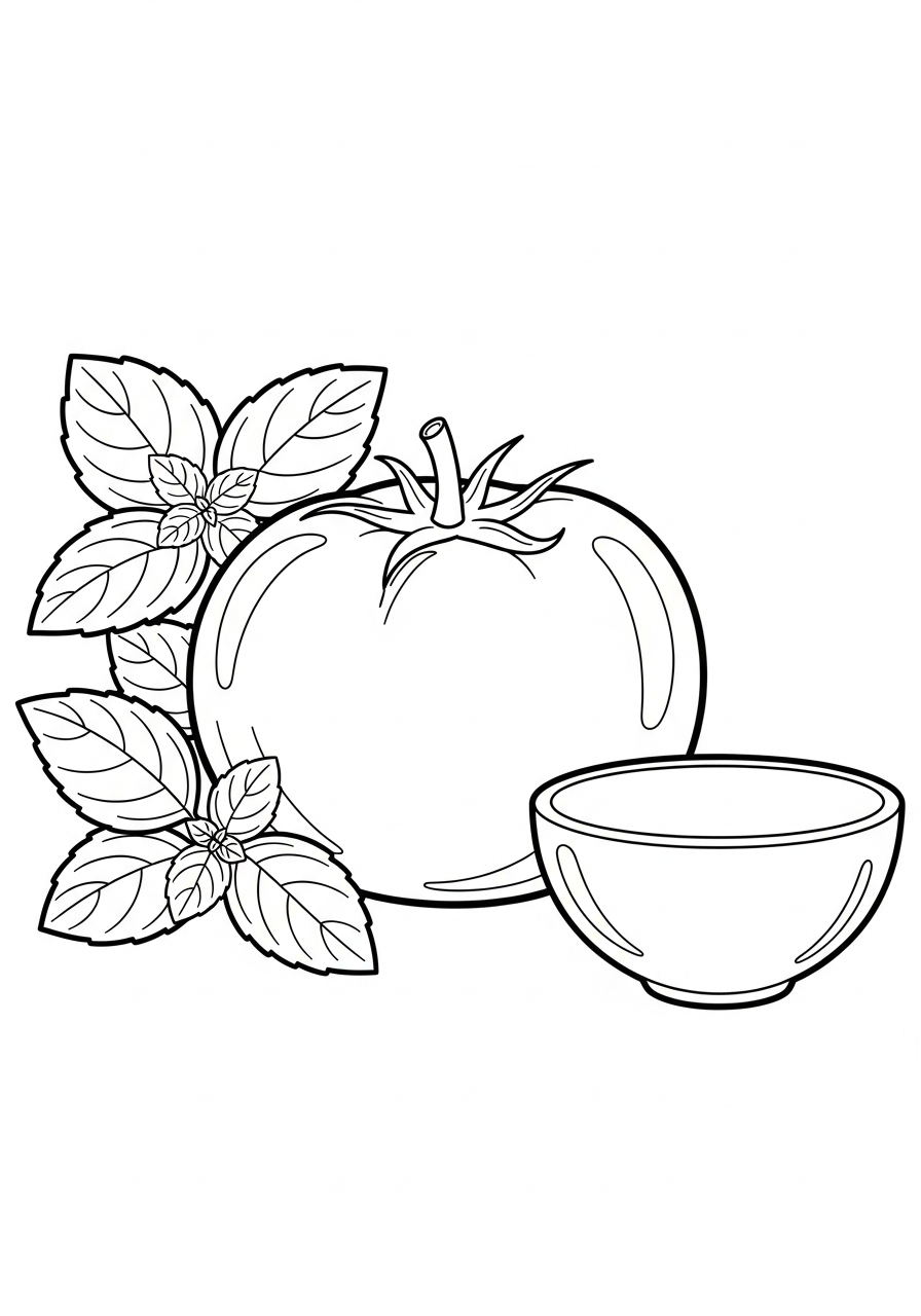 disegno pomodoro da colorare per bambini
