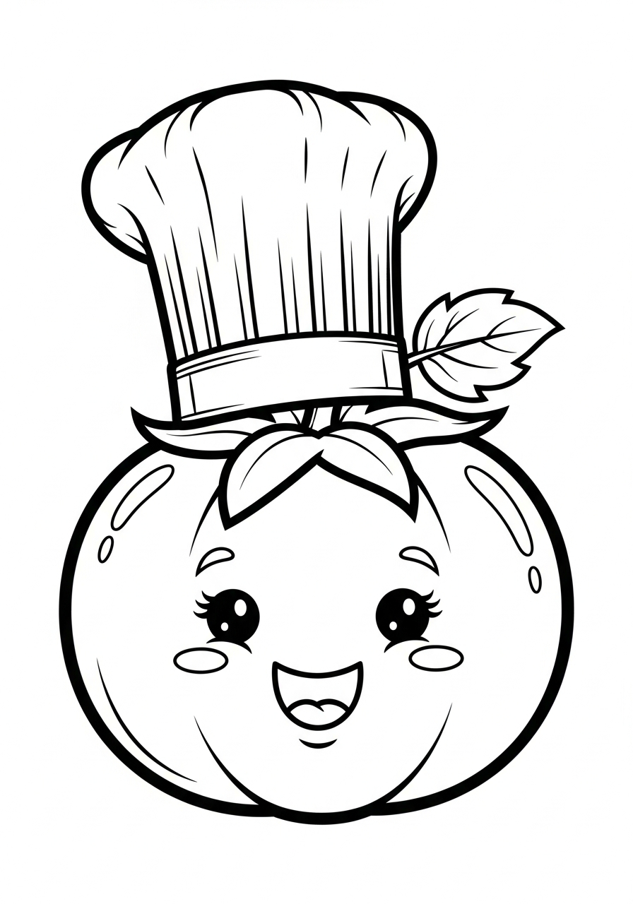 pomodoro disegno da colorare facile