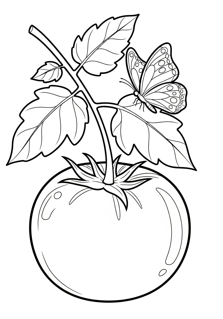 disegni di pomodoro da colorare e stampare