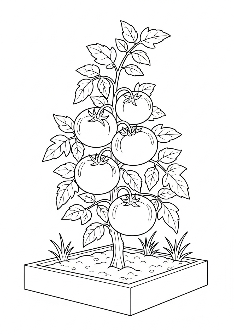 immagini da stampare e colorare di pomodoro