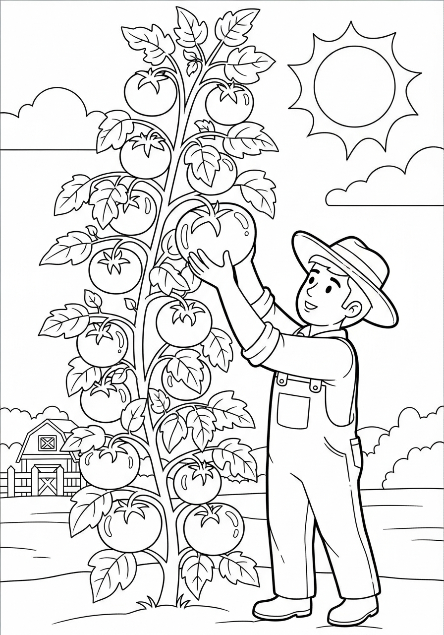da colorare pomodoro disegno facile bambini