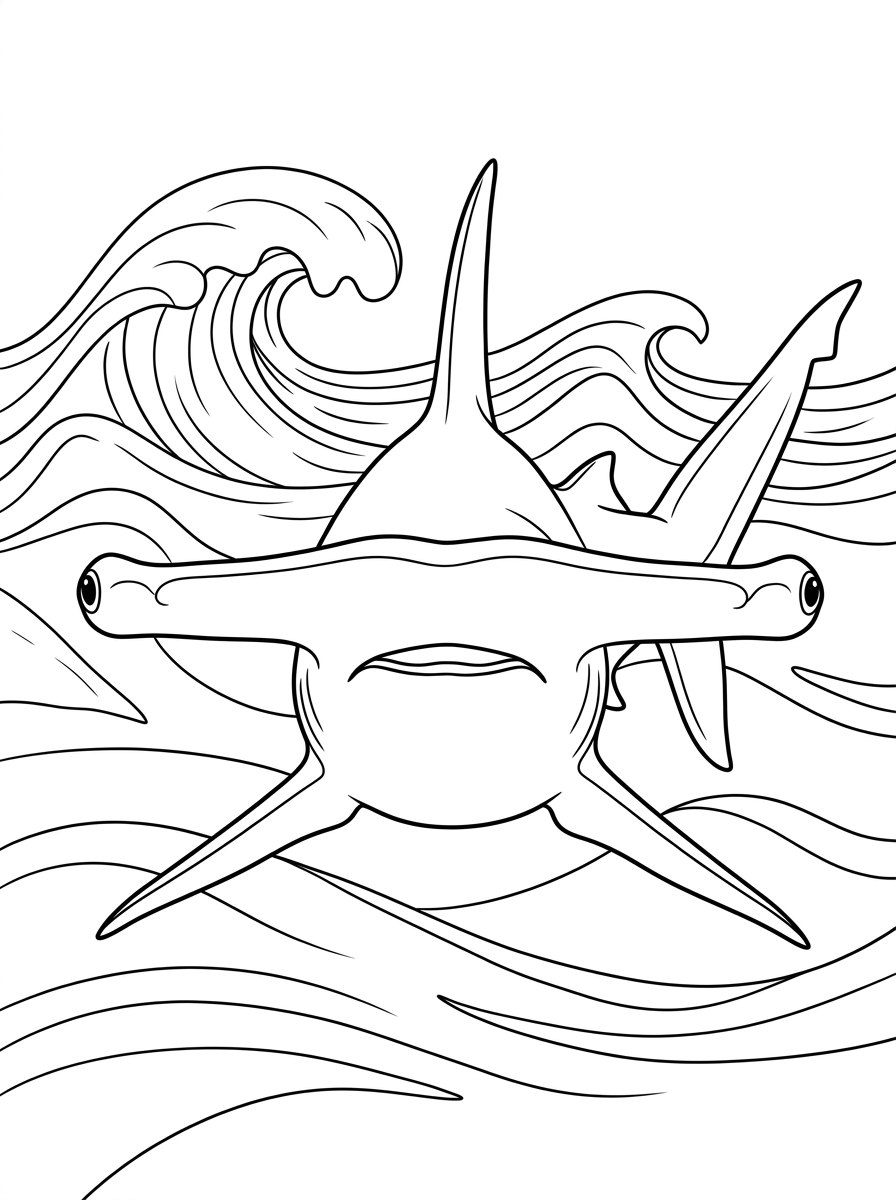 Squalo martello 13 da colorare squalo martello disegno facile bambini 2