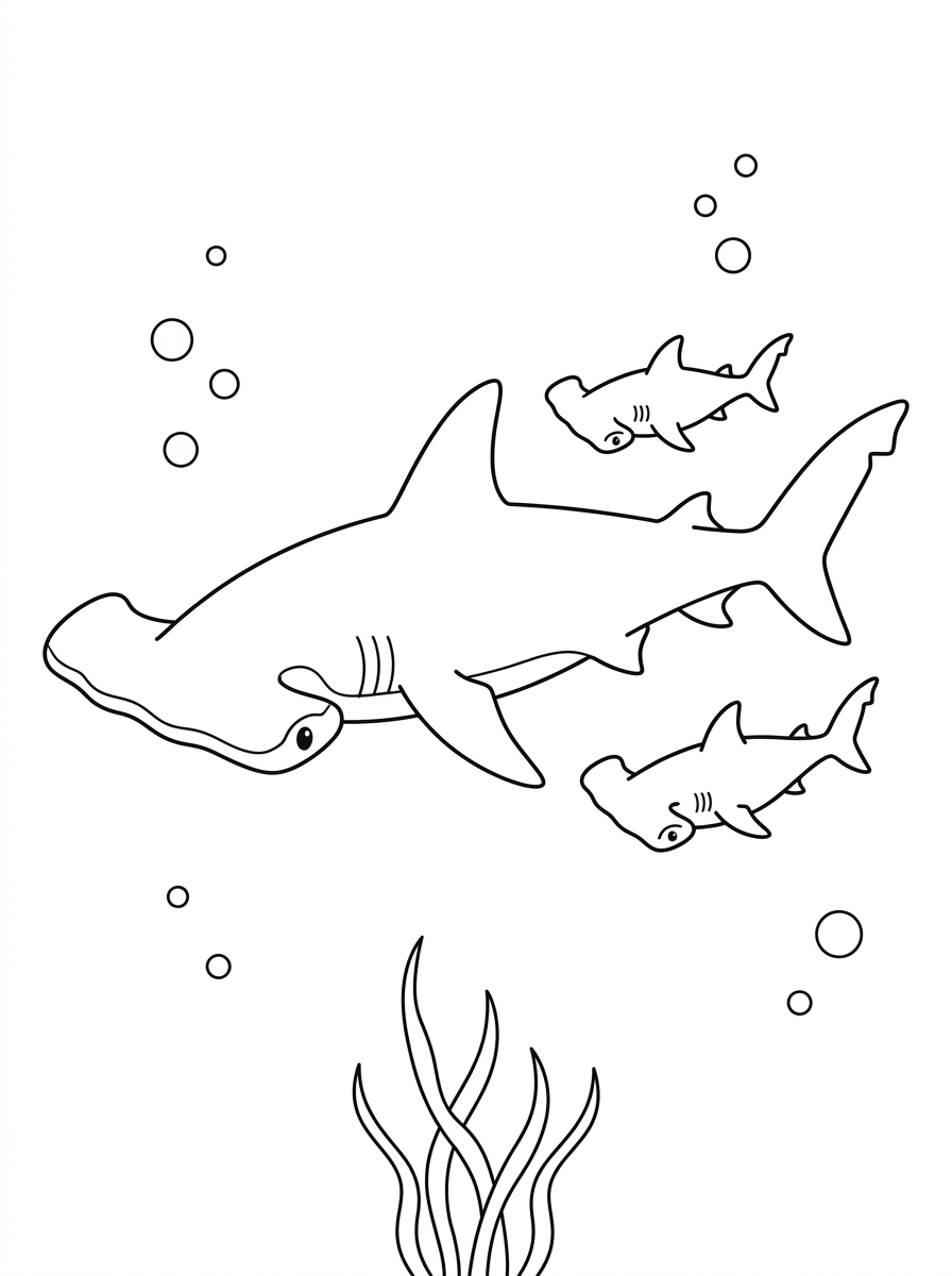 Squalo martello 5 disegni di squalo martello da colorare per bambini