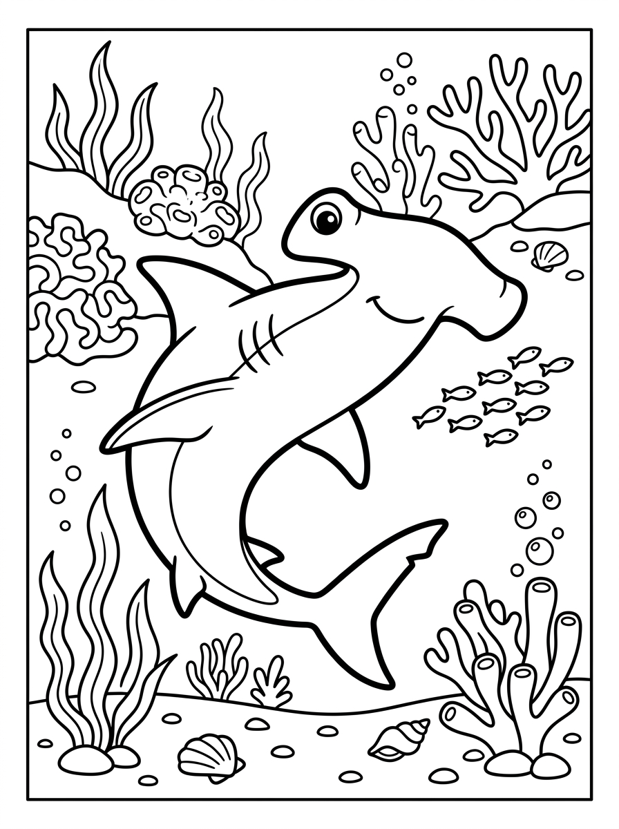 Squalo martello 21 disegno di squalo martello da stampare e colorare