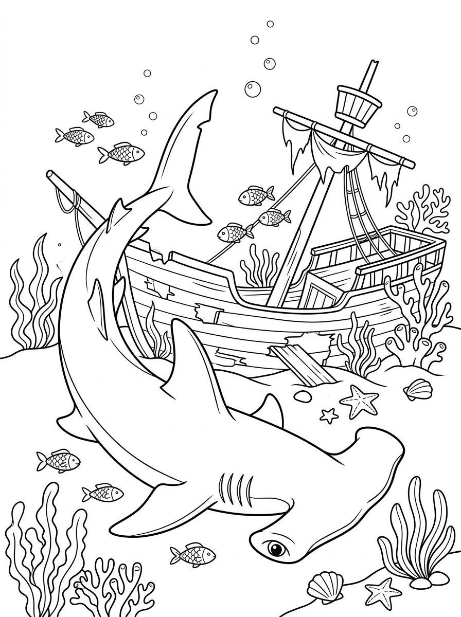 Squalo martello 20 disegni squalo martello da colorare 1