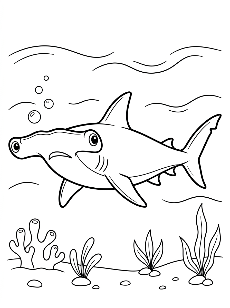 Squalo martello 19 squalo martello da stampare e colorare gratis