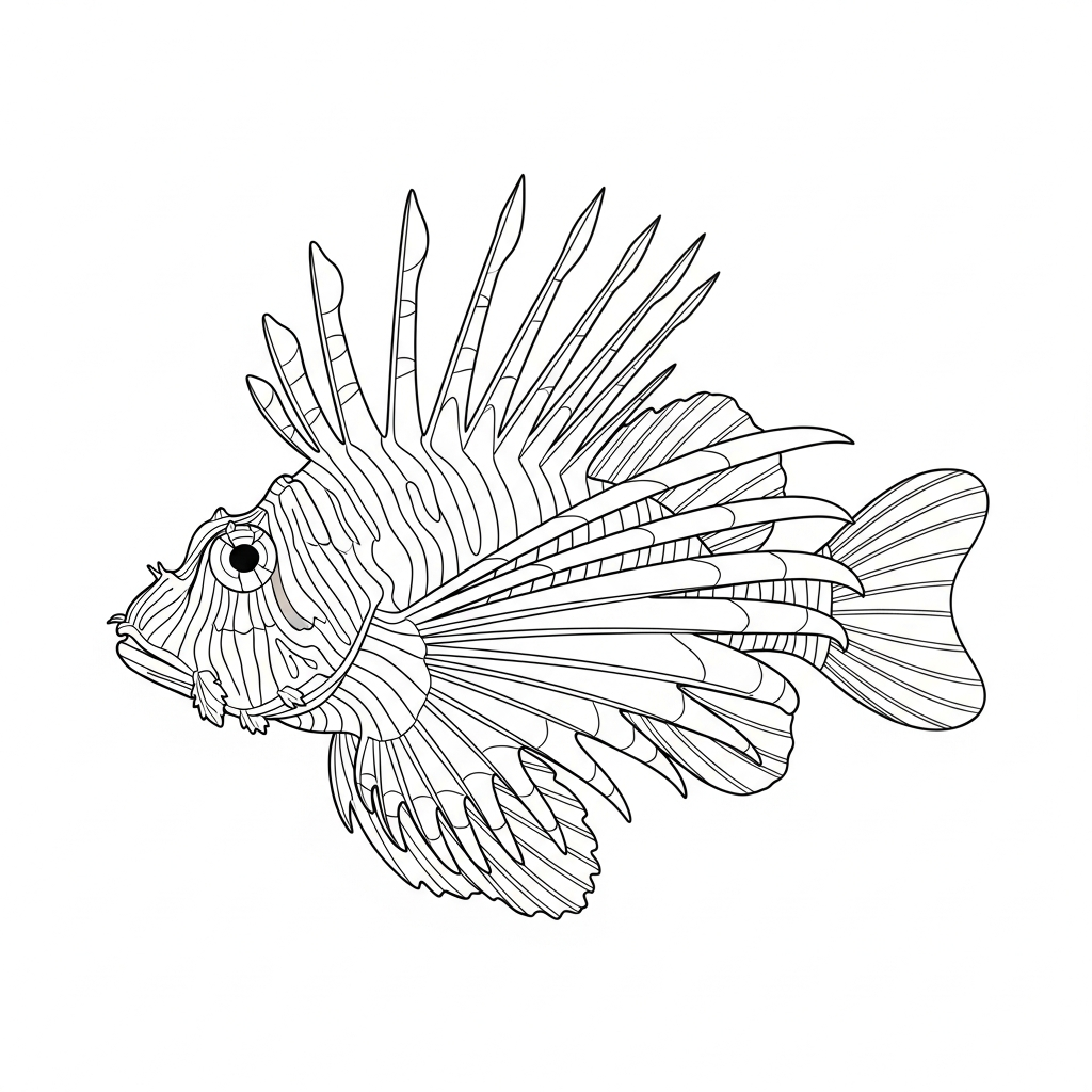 Pesce Leone da colorare thumbnail
