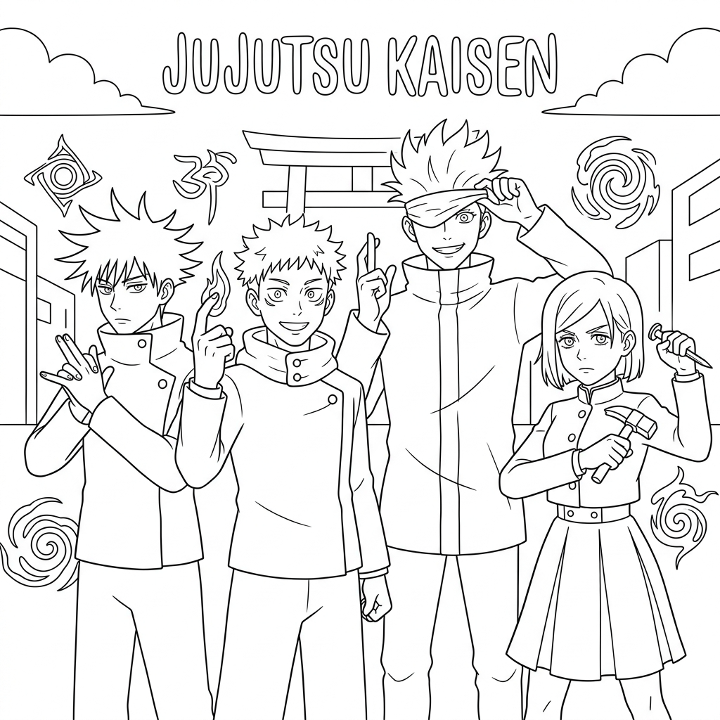 Jujutsu Kaisen da colorare thumbnail