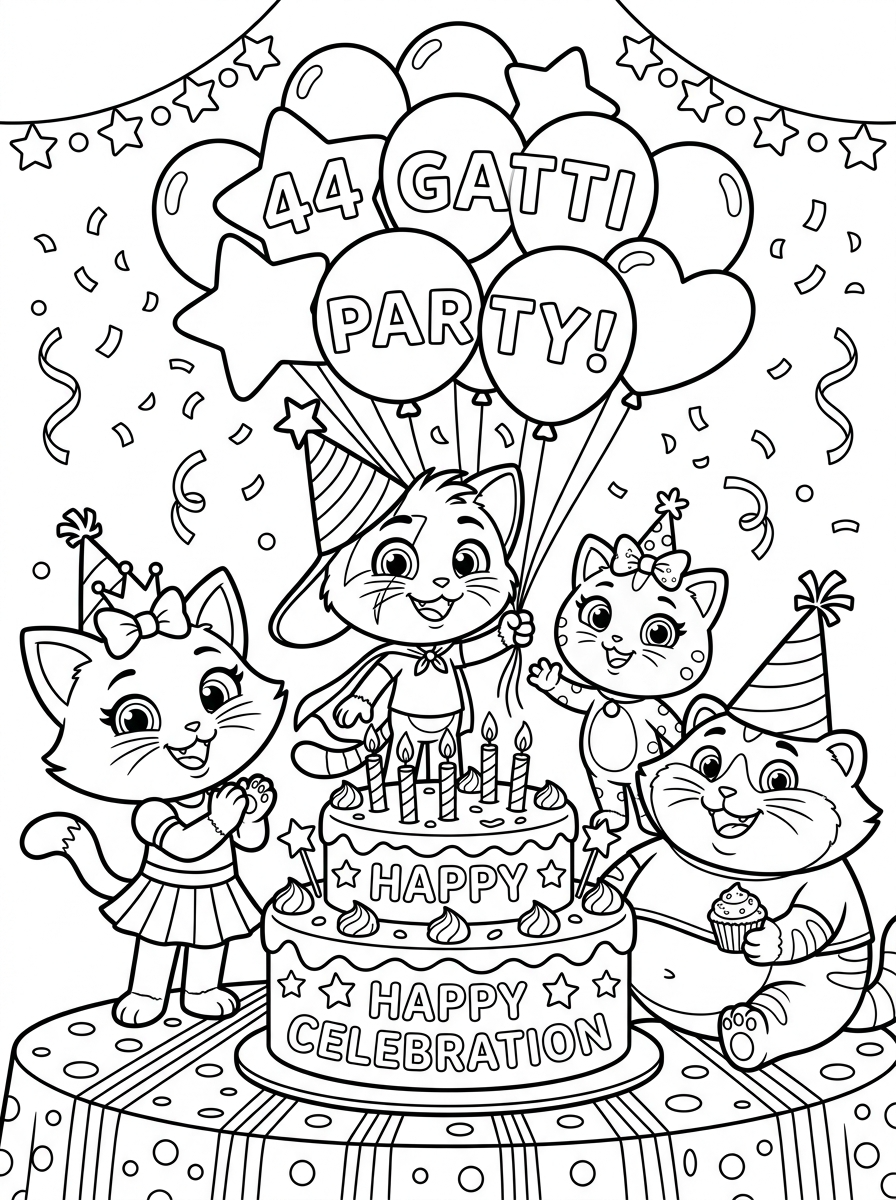 immagini 44 Gatti da colorare e stampare
