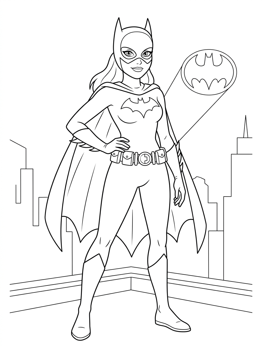 disegni facili di Batgirl da colorare