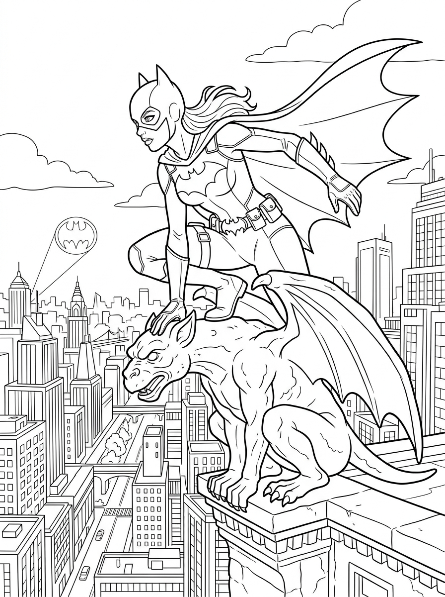 Batgirl disegno da colorare facile