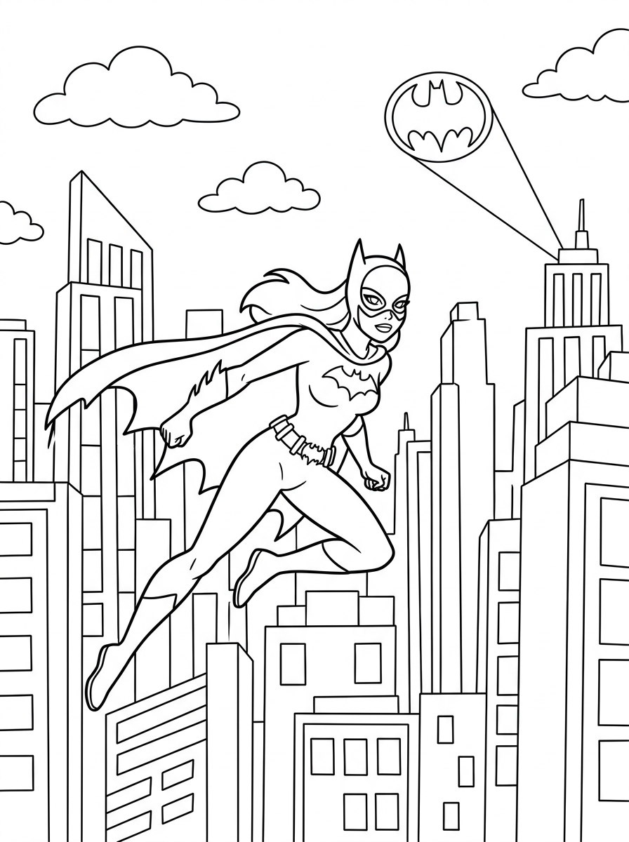 disegni da colorare gratis per bambini di Batgirl