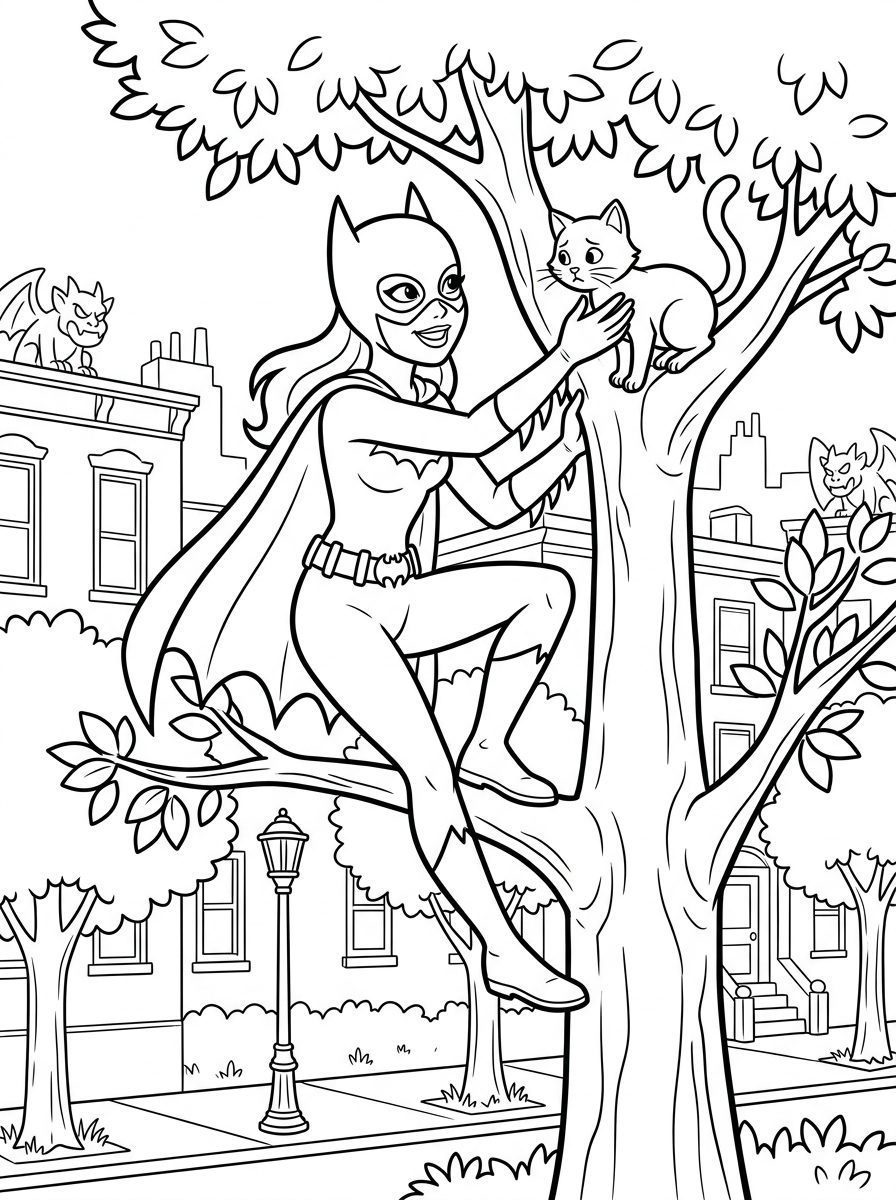 Batgirl disegno facile da colorare