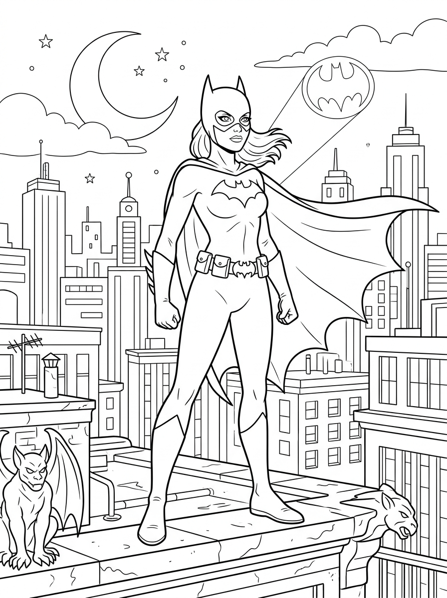 disegni da colorare Batgirl da stampare