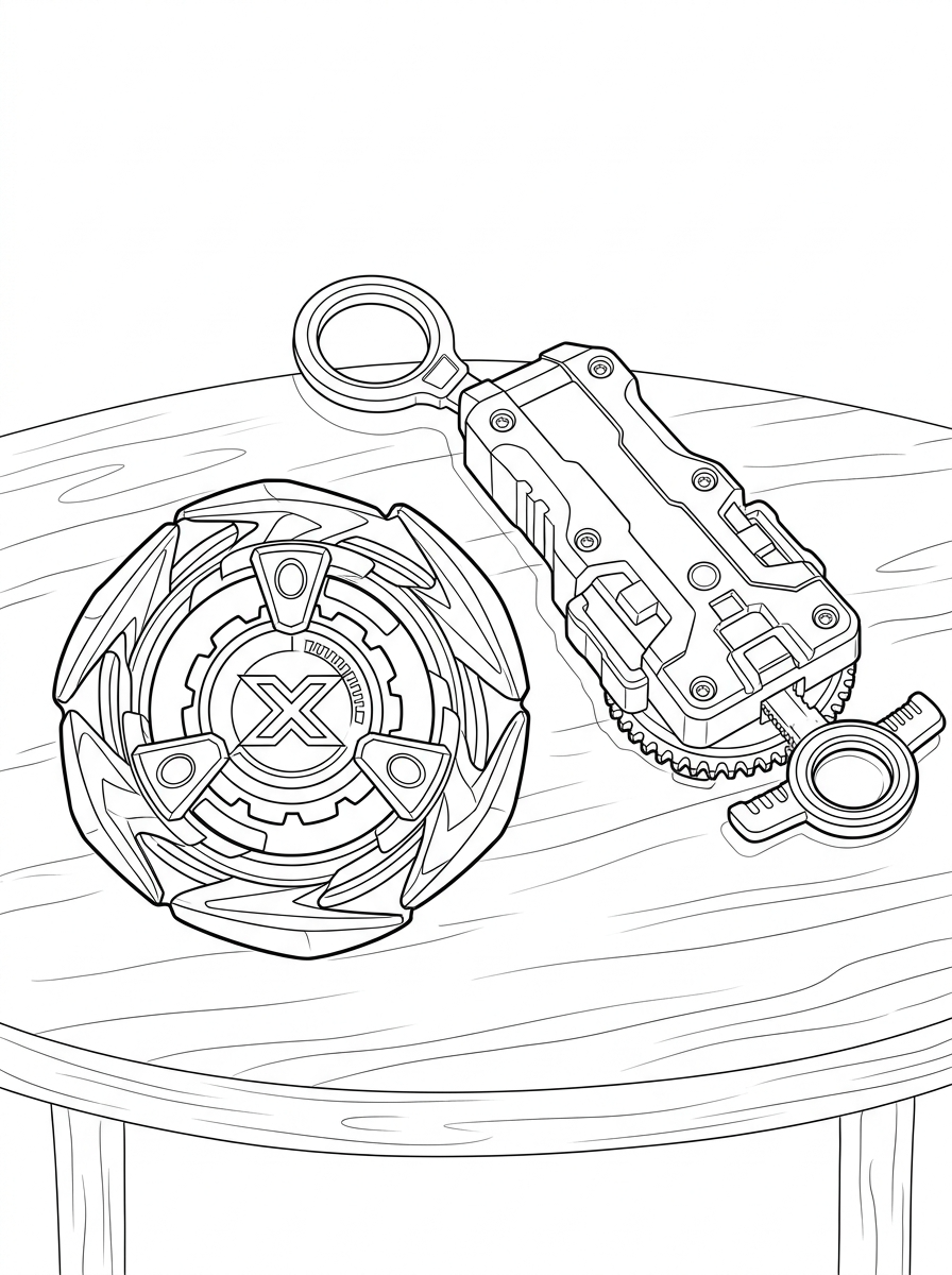 Beyblade X 9 disegno Beyblade X da colorare per bambini