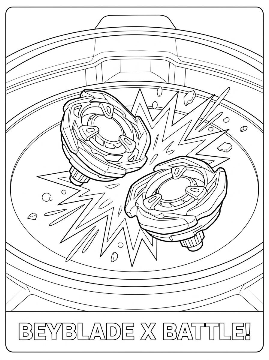 Beyblade X 8 disegni Beyblade X da colorare per bambini
