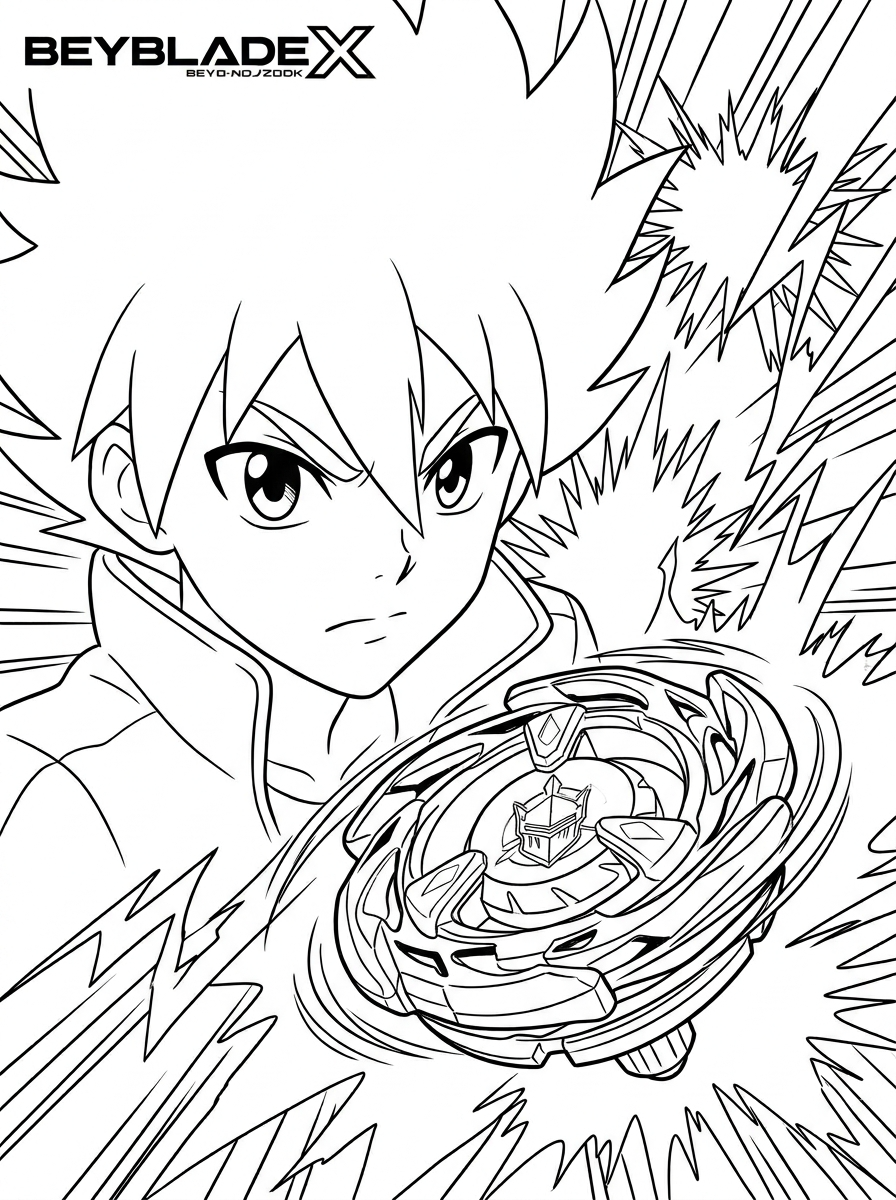 Beyblade X 6 Beyblade X disegno facile da colorare