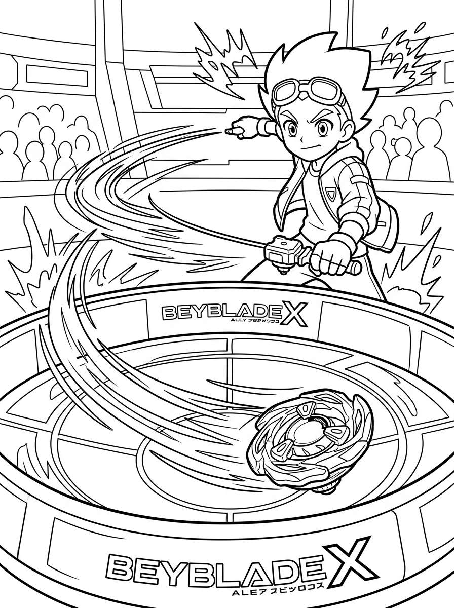 Beyblade X 5 immagini di Beyblade X da stampare e colorare