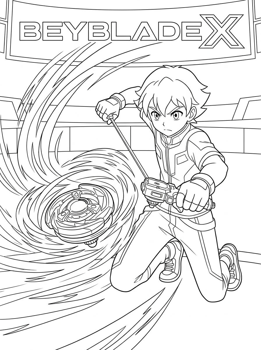 Beyblade X 15 immagine da colorare Beyblade X