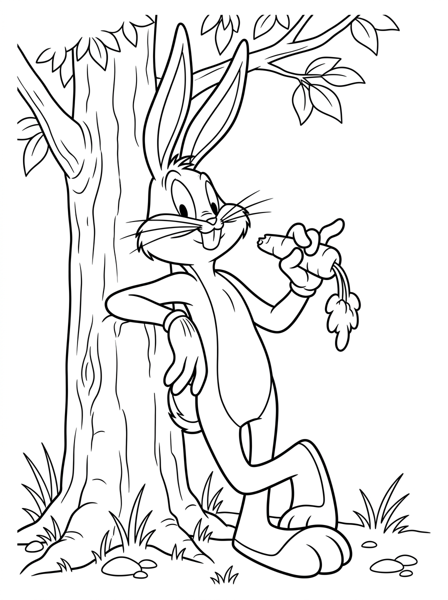 Bugs Bunny disegno da colorare facile