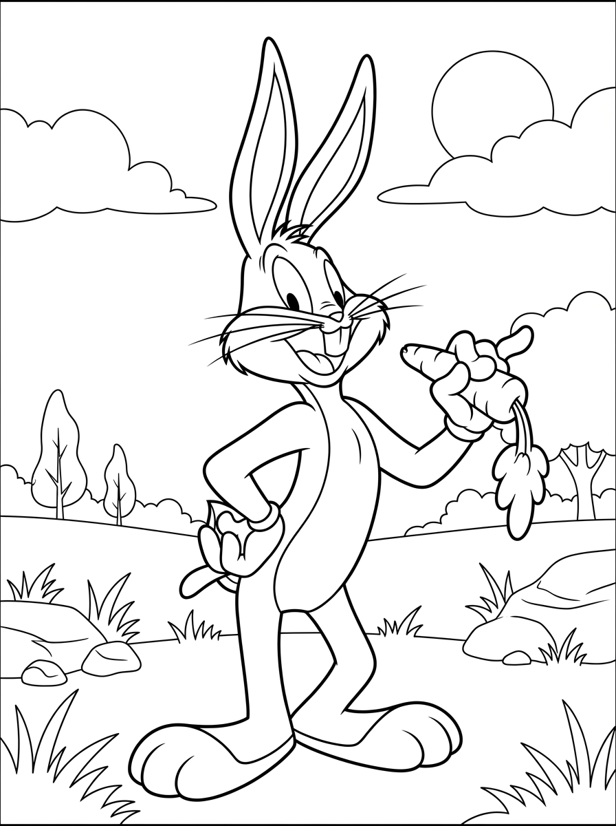 disegni facili di Bugs Bunny da colorare