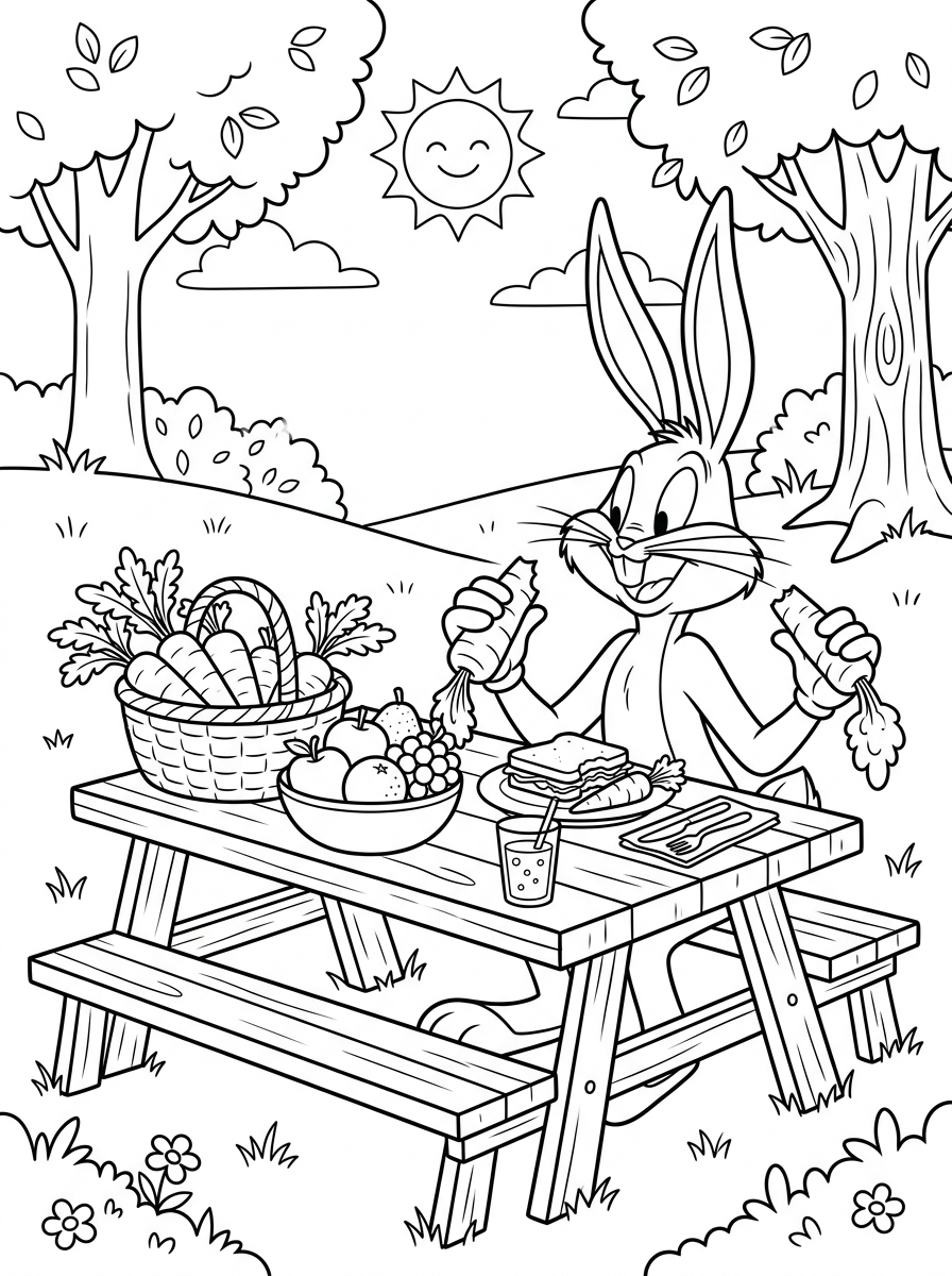 disegni da colorare per bambini pdf Bugs Bunny 1
