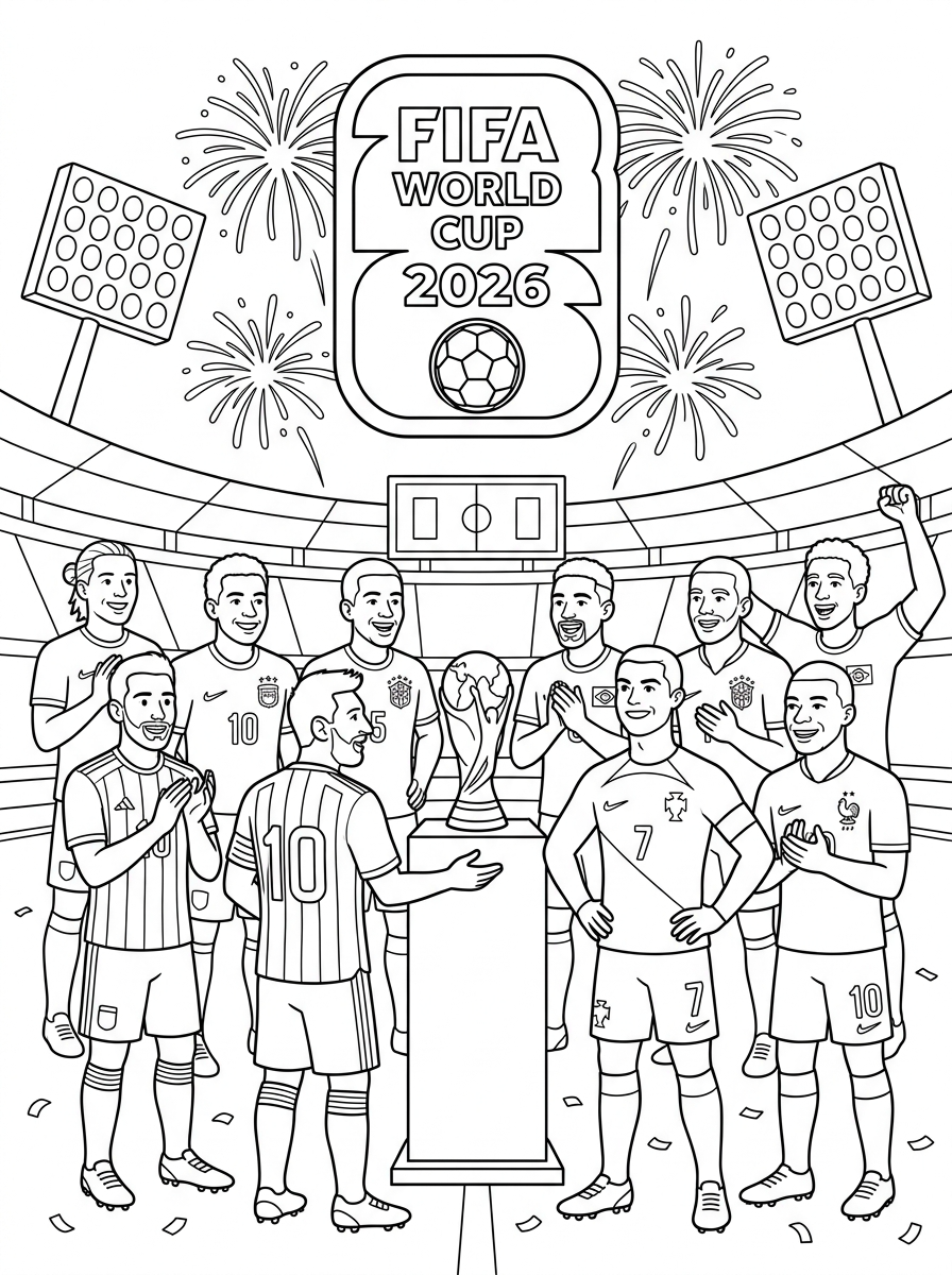 Coppa del Mondo FIFA 2026 12 Coppa del Mondo FIFA 2026 da colorare e stampare gratis 1