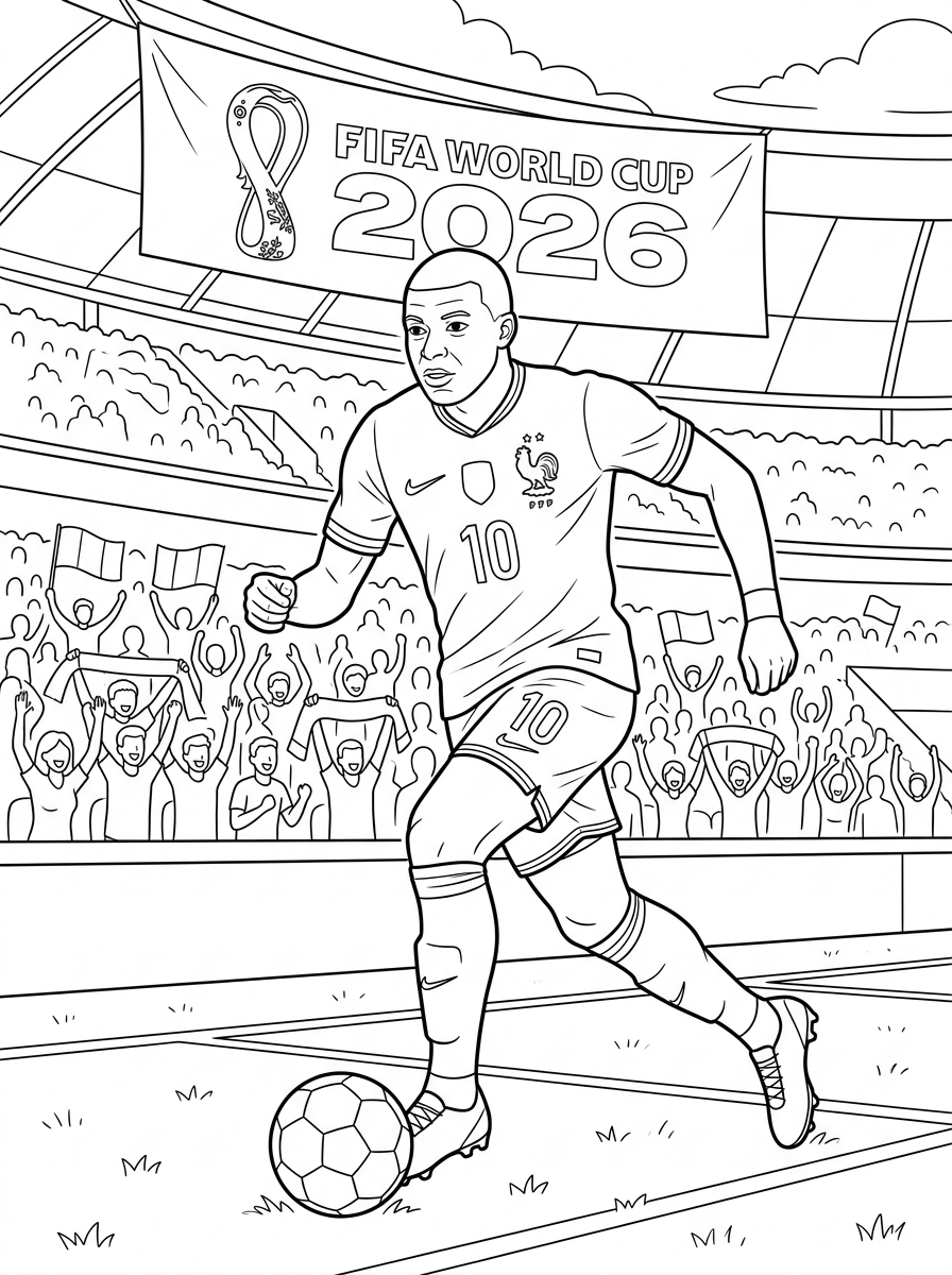 Coppa del Mondo FIFA 2026 8 disegni di Coppa del Mondo FIFA 2026 da colorare da stampare