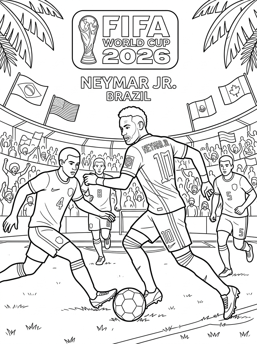 Coppa del Mondo FIFA 2026 5 disegni Coppa del Mondo FIFA 2026 da colorare online
