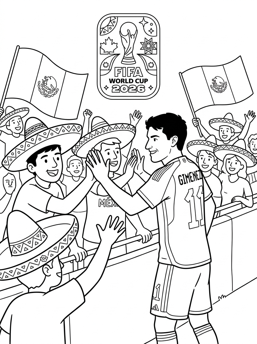 Coppa del Mondo FIFA 2026 4 Coppa del Mondo FIFA 2026 disegno da colorare facile
