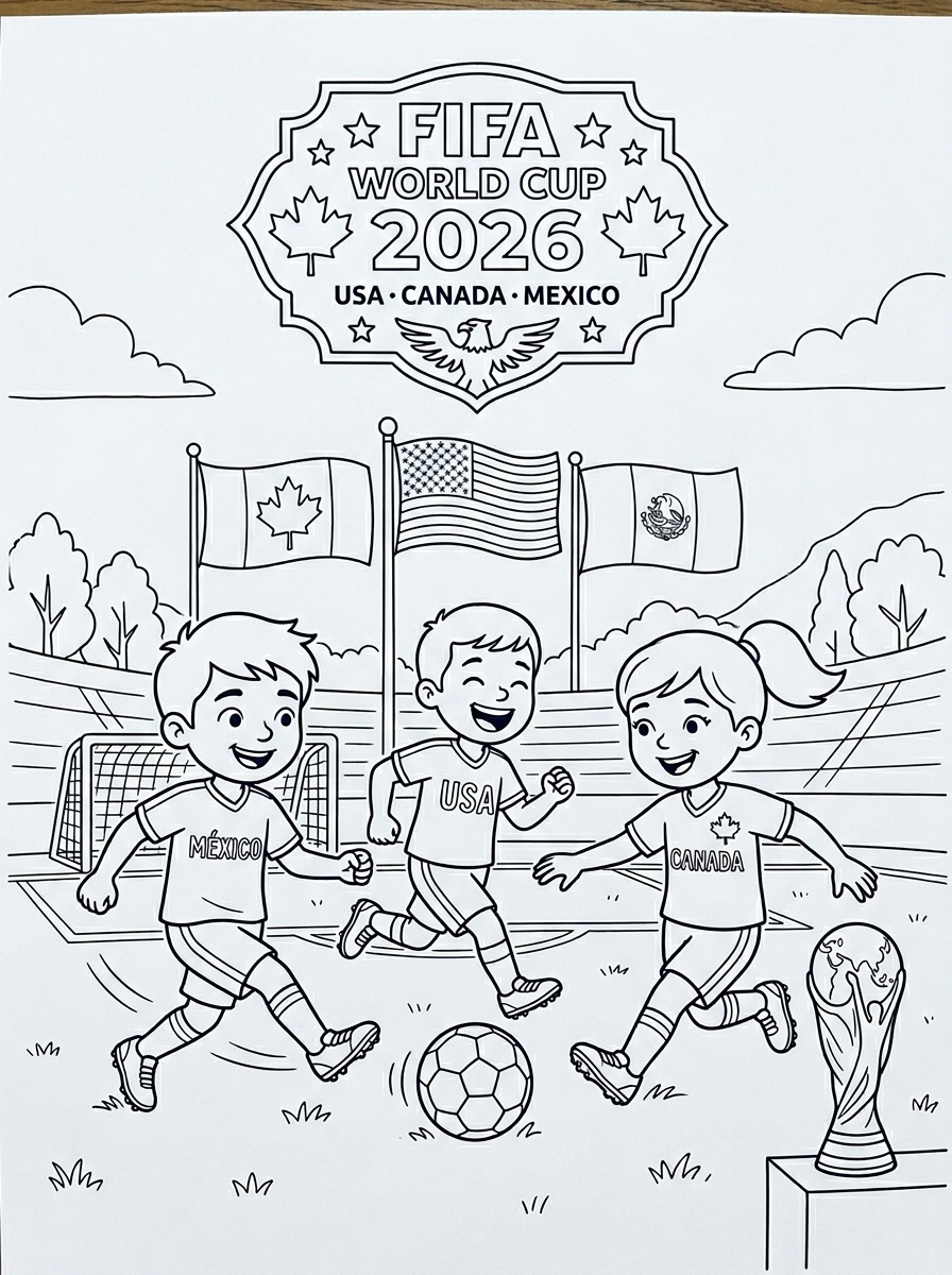 Coppa del Mondo FIFA 2026 19 immagine da colorare Coppa del Mondo FIFA 2026 1
