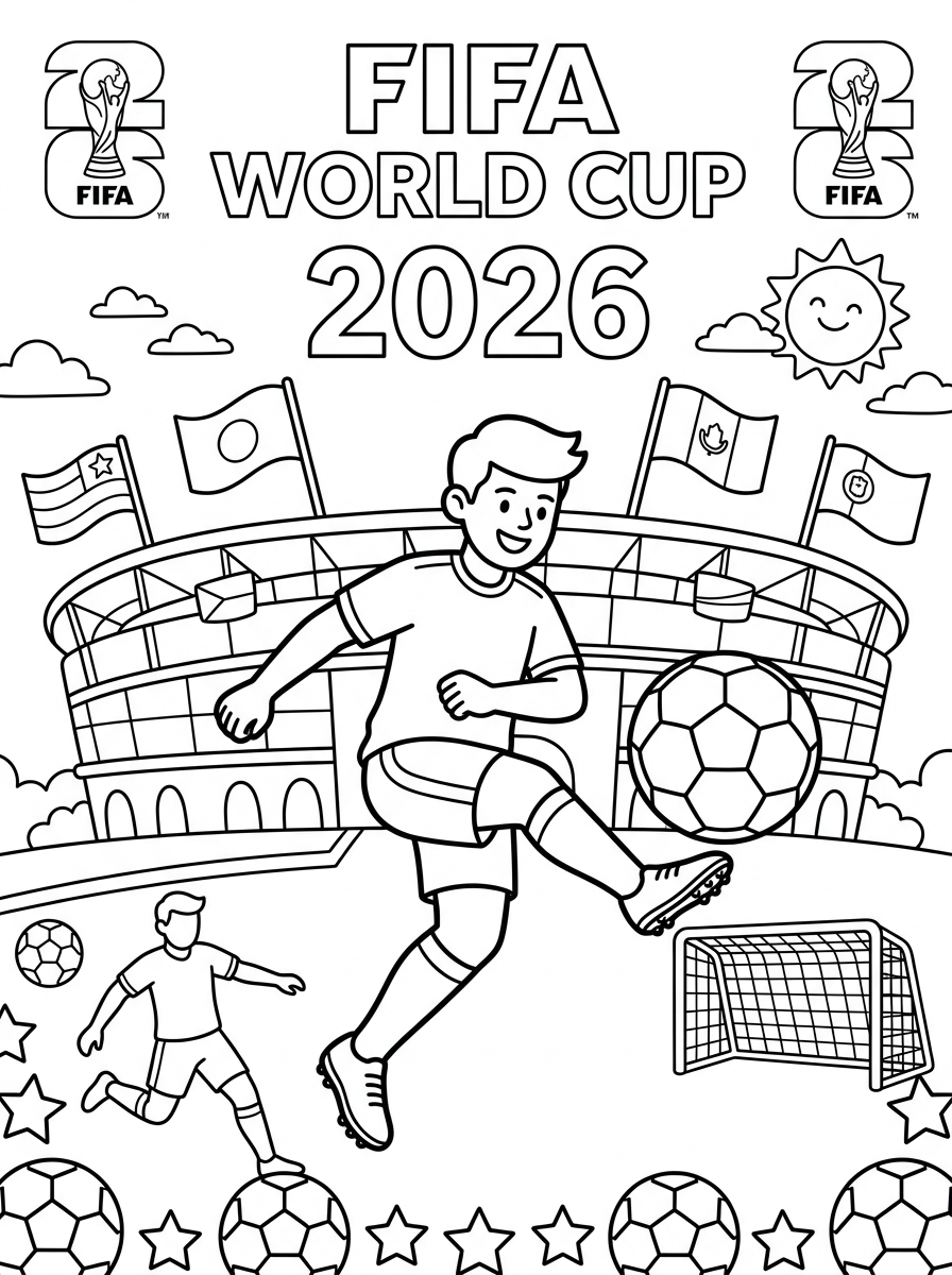 Coppa del Mondo FIFA 2026 15 disegno Coppa del Mondo FIFA 2026 da colorare