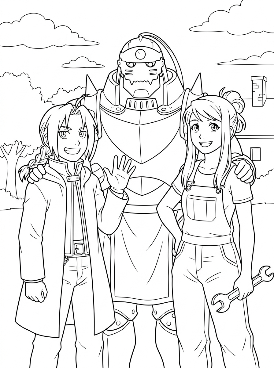 Fullmetal Alchemist 10 disegni di Fullmetal Alchemist da colorare per bambini