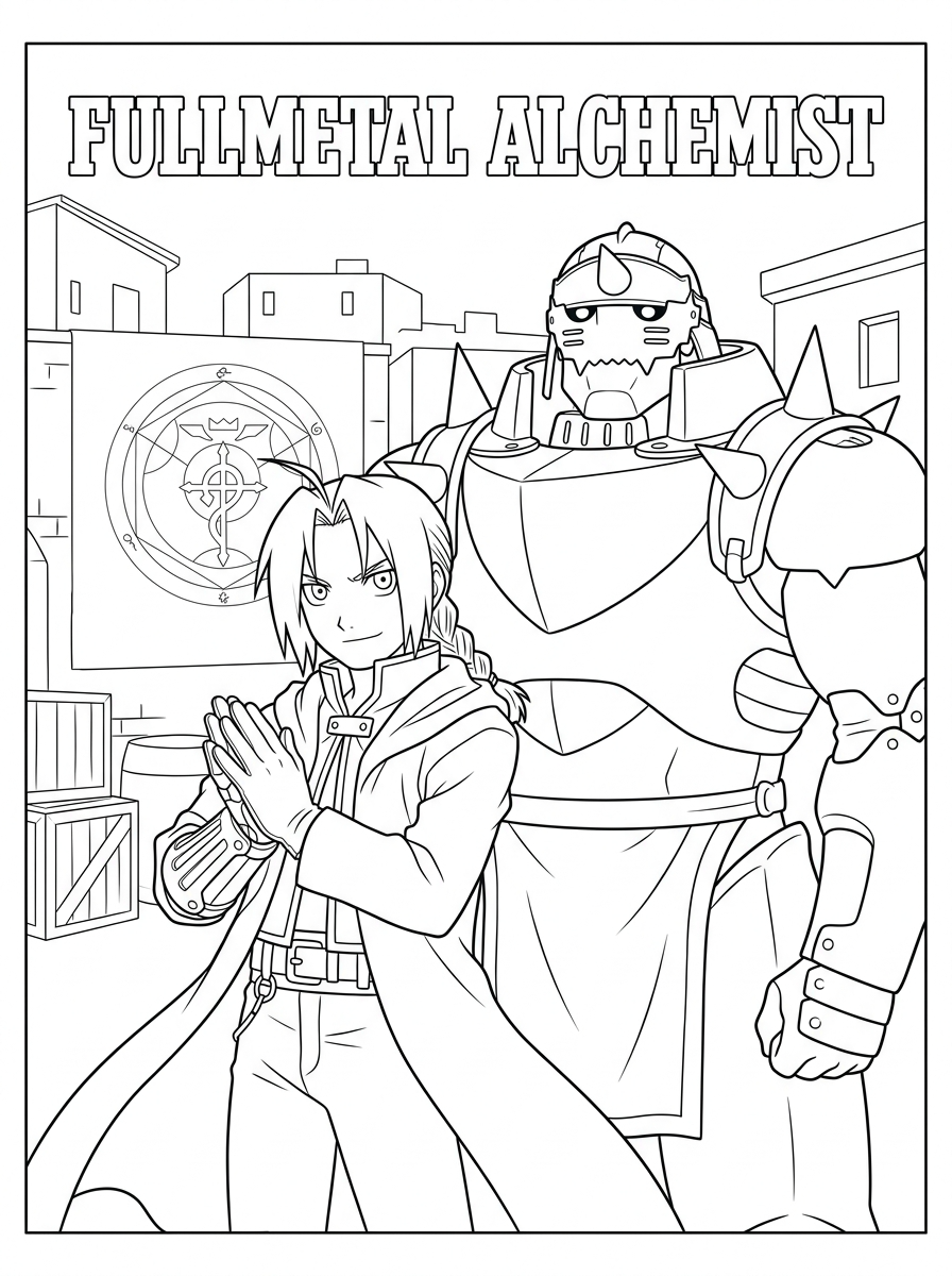 Fullmetal Alchemist 8 disegni da colorare gratis per bambini di Fullmetal Alchemist