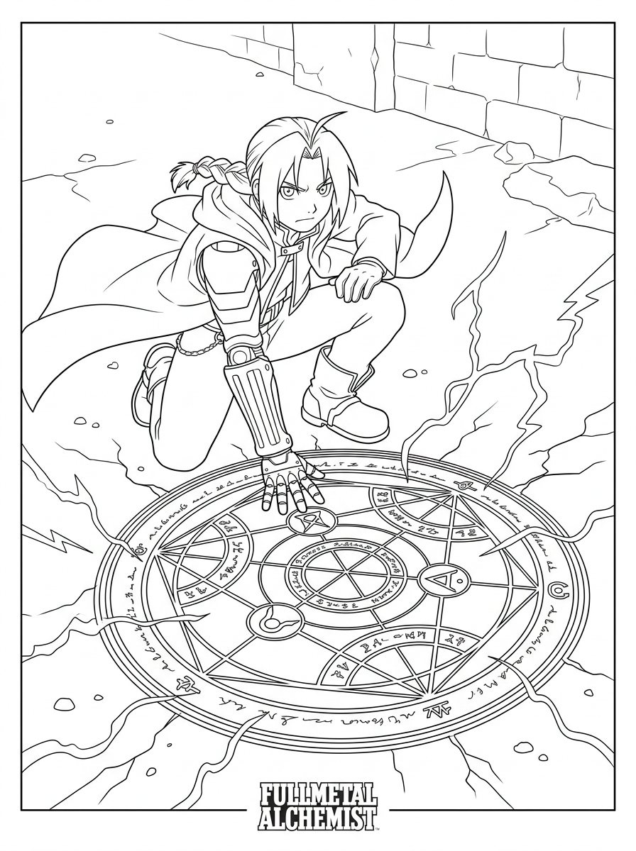 Fullmetal Alchemist 7 da colorare Fullmetal Alchemist disegno facile bambini