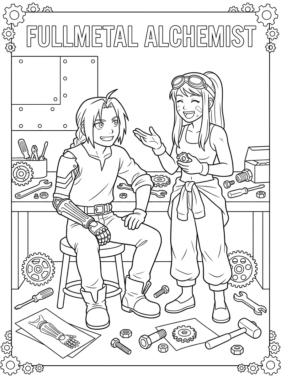 Fullmetal Alchemist 13 disegni di Fullmetal Alchemist da colorare per bambini 1