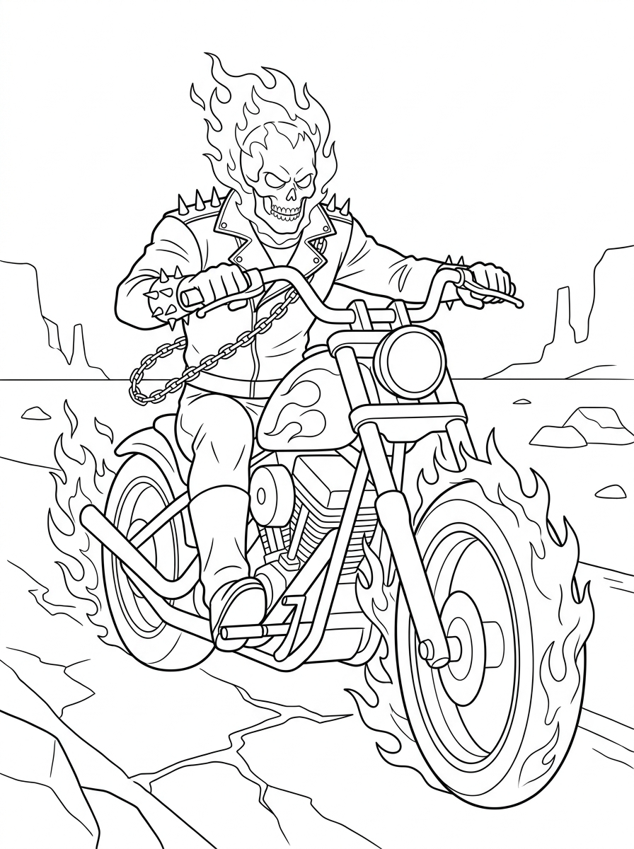 da colorare Ghost Rider disegno facile bambini 1
