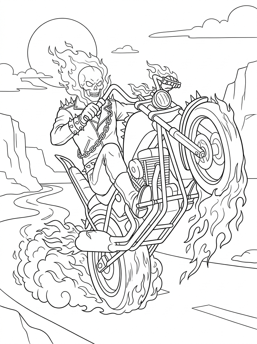 Ghost Rider da colorare pdf gratis