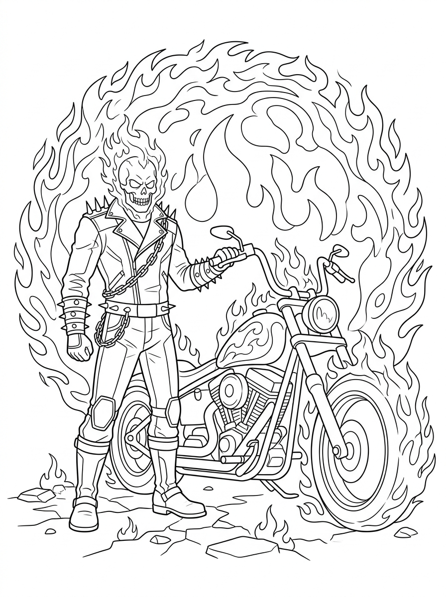 immagine Ghost Rider da colorare 2