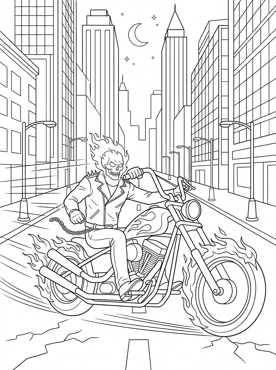 disegni da colorare Ghost Rider