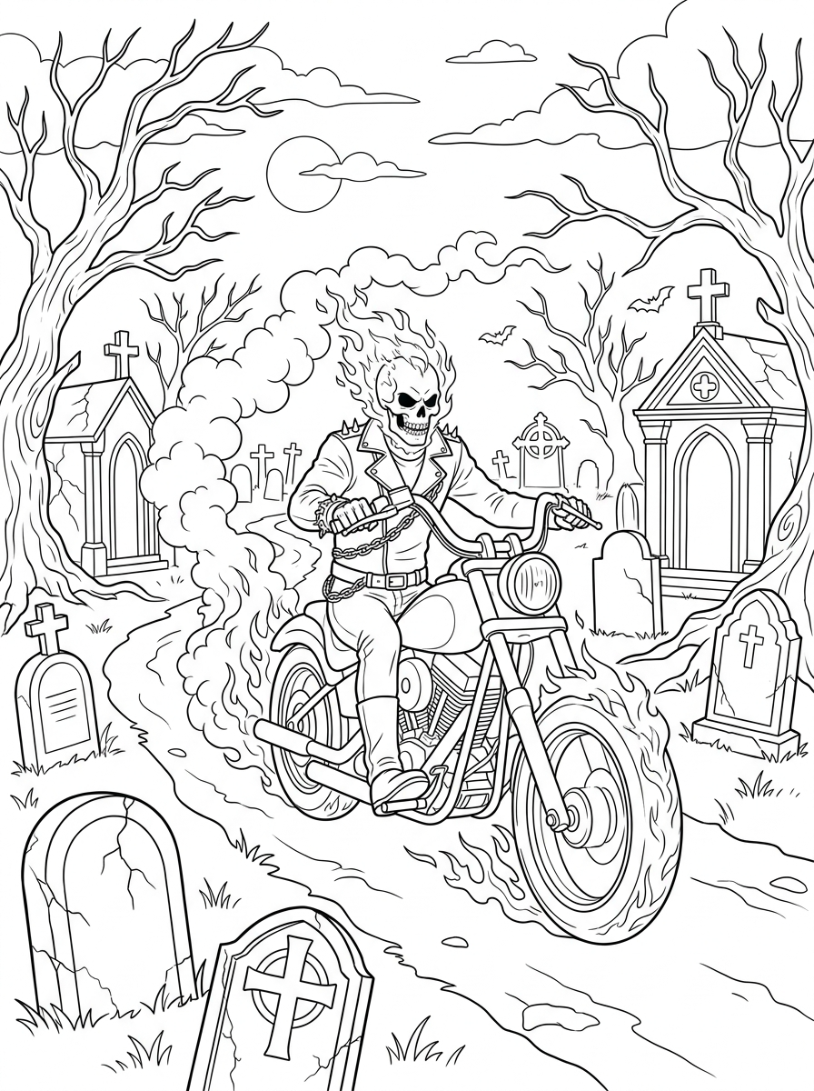 immagine Ghost Rider da colorare 1