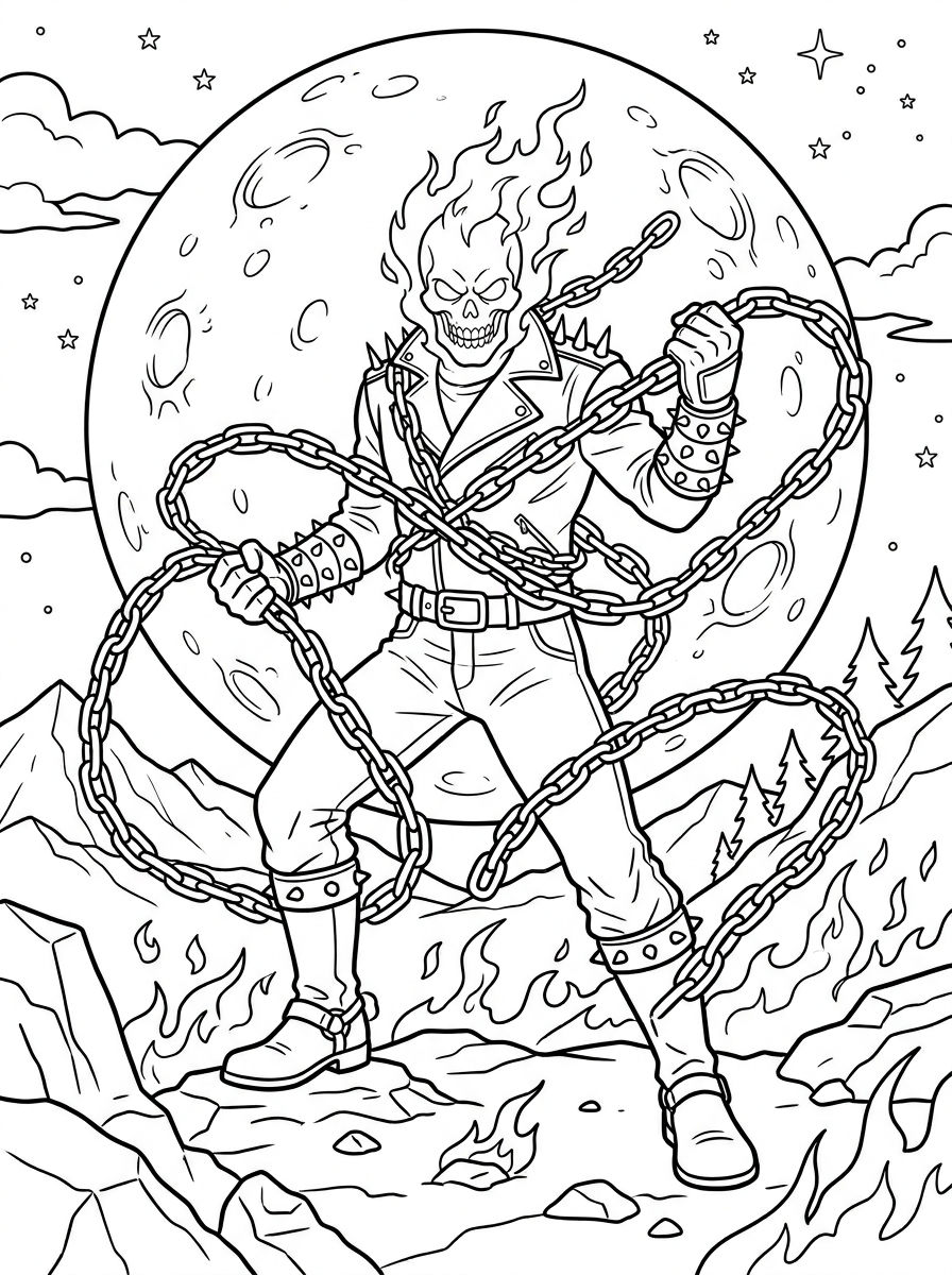 Ghost Rider da stampare e colorare per bambini
